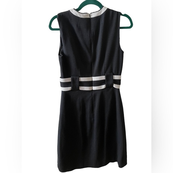 Kate Middleton style HOBBS Black White Sleeveless MIDI Aline Dress Size 8 - Picture 7 of 7